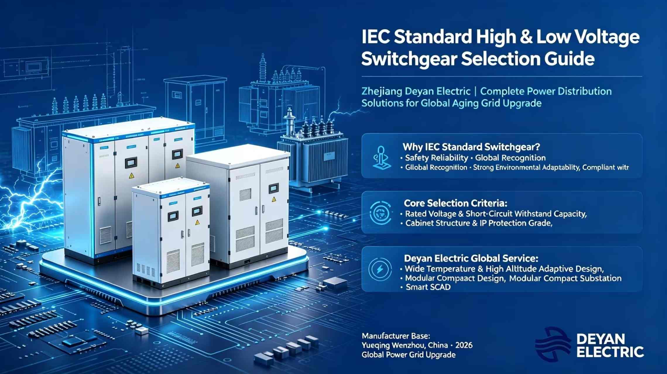 Guia de seleção de painéis de alta e baixa tensão padrão IEC: Zhejiang Deyan Electric — Soluções completas de distribuição de energia para atualização de redes antigas em todo o mundo