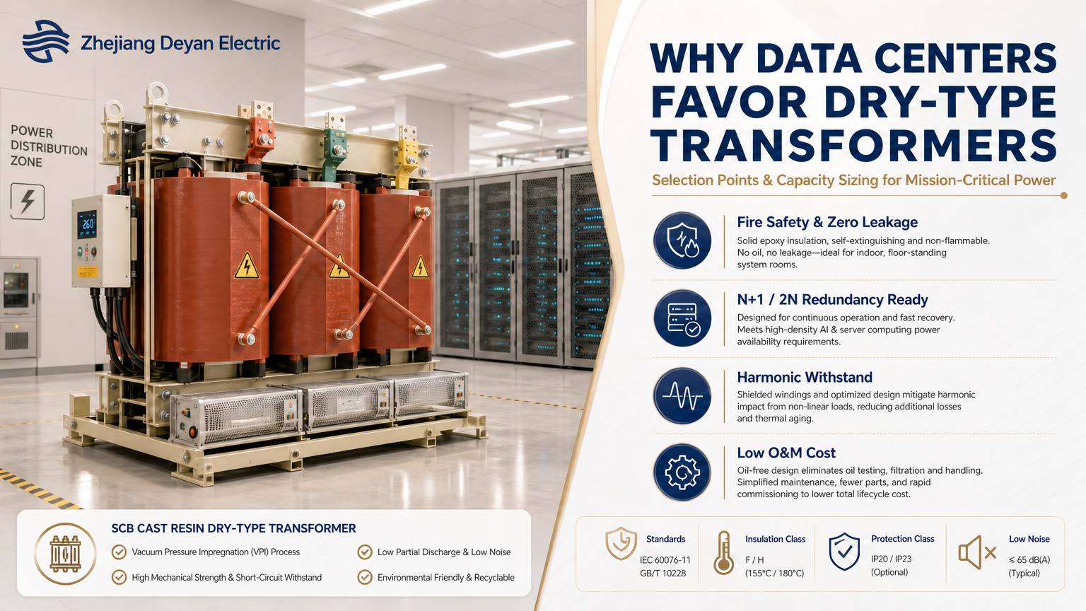 Por que os data centers preferem transformadores do tipo seco?